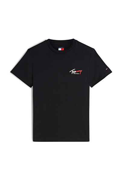 Tommy Jeans Pamuklu Slim Fit Logolu Bisiklet Yaka T Shirt Erkek T SHİRT DM0DM...