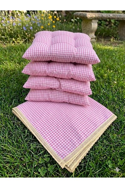 ESPERA HOME DESİGN 5 parça Piknik Minder ve Örtü Seti 170x170 cm örtü, 40x40 ...