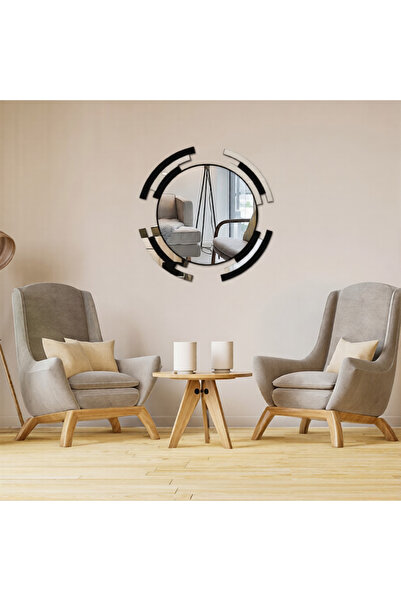 Emaazz LLC Premium Silver & Black Line Mirror Wall Decor