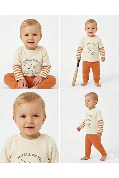 Veraura Lifestyle 6/24 Month Baseball Printed Baby Set