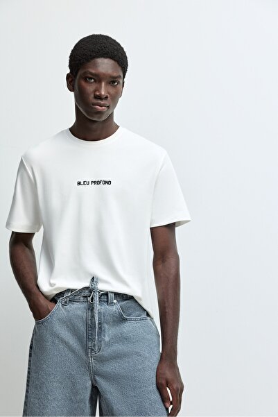 LEFTIES İnterlok yazı baskılı t-shirt