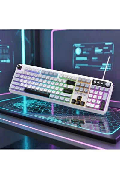 newnet K511-Mekanik Oyuncu Klavyesi Sessiz RGB Aydınlatmalı Ses Açma Kısma Dü...