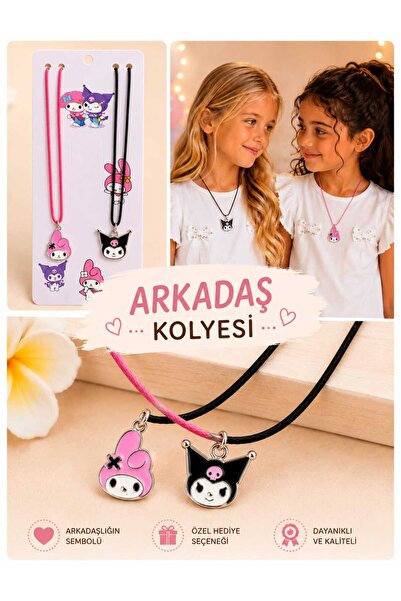 Eva Rose 2’li Arkadaş Kolyesi Kız Çocuk Figürlü Kolye Sevimli Çocuk Takısı ço...