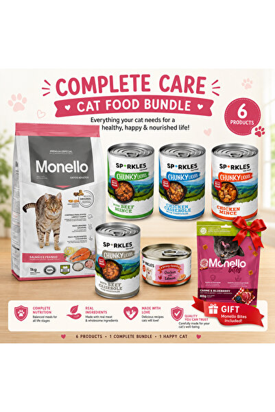 SPARKLES Adult Cat Food Starter Pack 7 Days Wet Dry Bundle Chicken Beef Salmo...