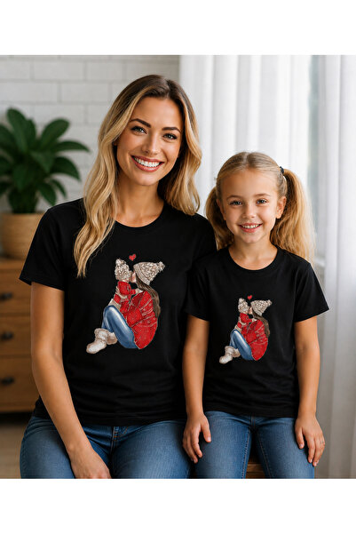 VODEXA Tricou supradimensionat pentru mamă și fiică, tricou pentru pereche, 1...