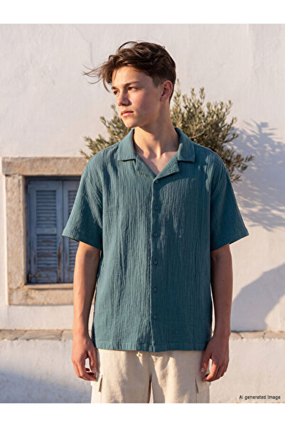 LC Waikiki Esvab • Modern & Distinctive Short-Sleeved Textured Boys' Shirt