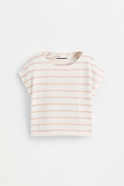 LEFTIES Parlak kesim detaylı triko t-shirt