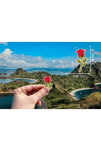 Felicita Gül Etiketi Şekilli Çiçek Mat Rose Sticker 4.95x5.63 Cm (20 Adet)