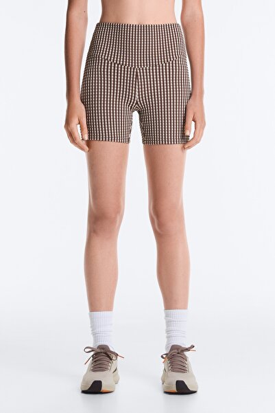 Oysho Comfortlux high-rise 10cm gingham hot pants