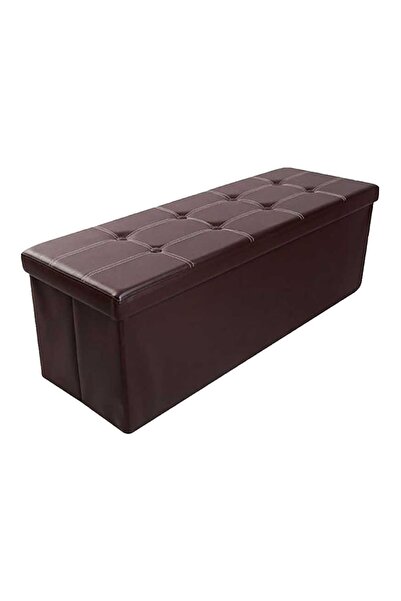 Homelux BANCĂ CU SPAȚIU DE DEPOZITARE, 110X38X38 CM, PIELE ECOLOGICĂ, MARO CAFEA