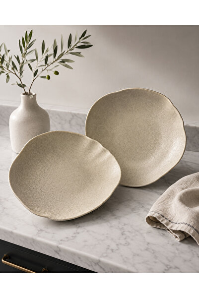 Choice 2li Sahara Tone Deep Plate 27 cm 1010cc Çok amaçlı servis / sunum taba...