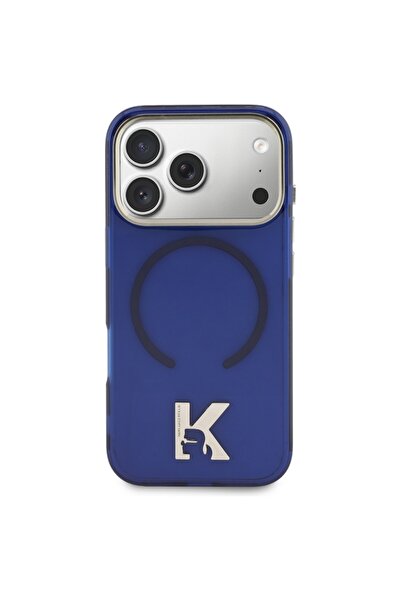 Karl Lagerfeld Husă MagSafe cu logo K Head pentru iPhone 17 Pro Max, Albastru