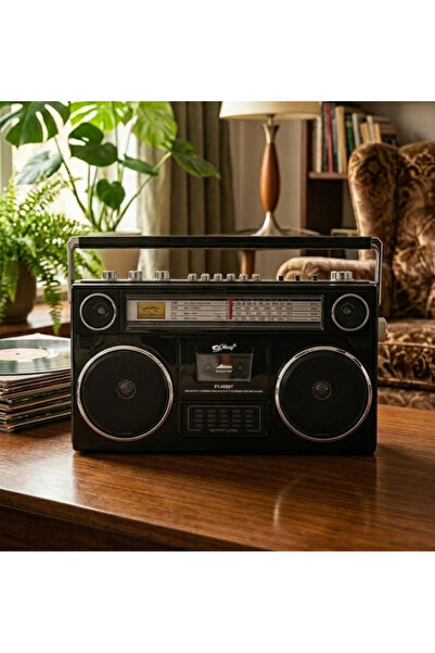 Dynego Bluetooth PX669 Siyah Retro Kaset Çalar Teyp Speaker Hoparlör Nostalji...