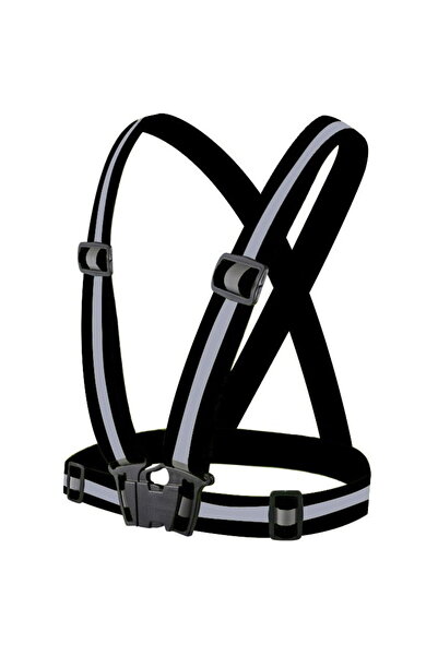Hurtel Unisex Adjustable Reflective Safety Harness Vest Black