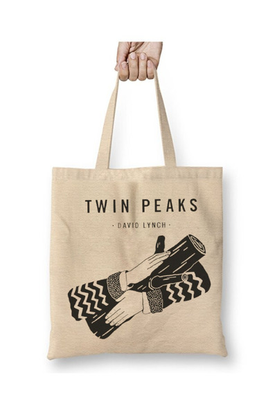 Toyaso Twin Peaks David Lynch Λευκή υφασμάτινη τσάντα με μακριά λαβή Τσάντα γ...