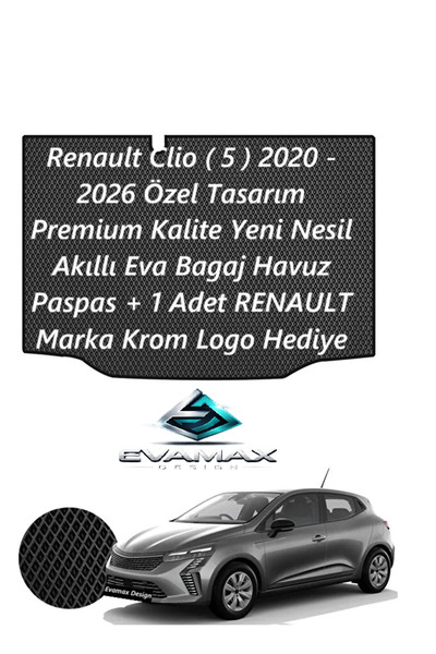 Evamax Design Renault Clio ( 5 ) 2020 - 2026 Özel Tasarım Premium Kalite Yeni...