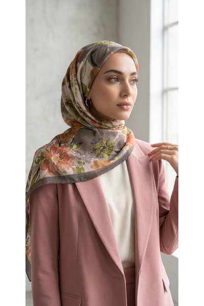 SNY Butik BAMBU KRAŞ ARTEMİS DESEN ŞAL /Kahverengi