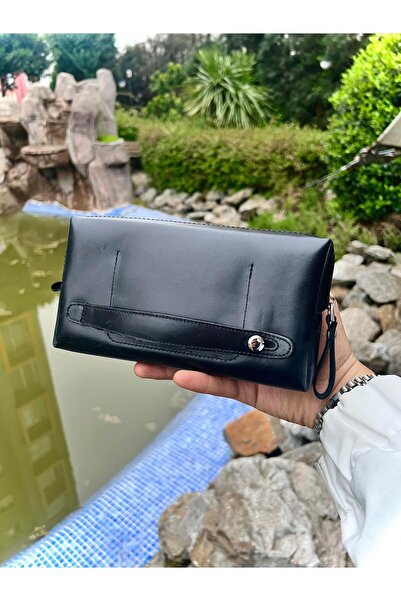 ÖzkanAccessory Capella Hakiki Deri Siyah Unisex El Çantası