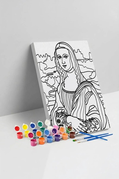 Yatinks Mona Lisa Desenli Mandala Tuval Boyama Seti 40x50 cm