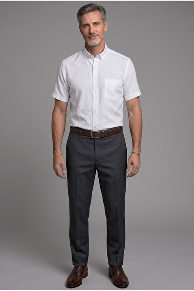 AtlasGiyim Men's Classic Cut Short Sleeve Shirt with Pockets (New Season)