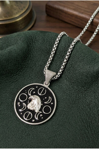 Velcari Minimalist Style Stainless Steel Men's Necklace with Eagle Figure