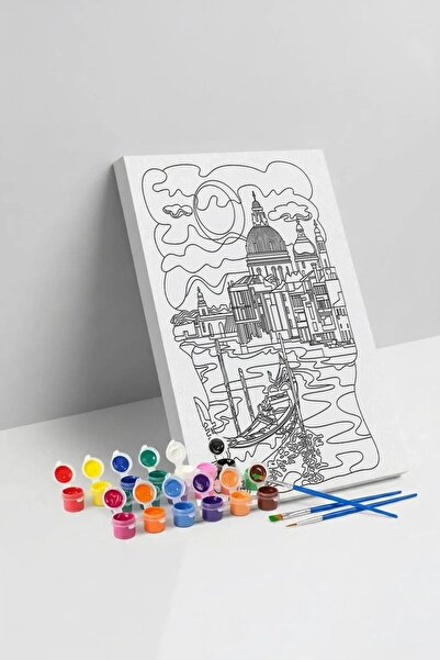 Yatinks Venedik Manzaralı Mandala Tuval Boyama Seti 40x50 cm