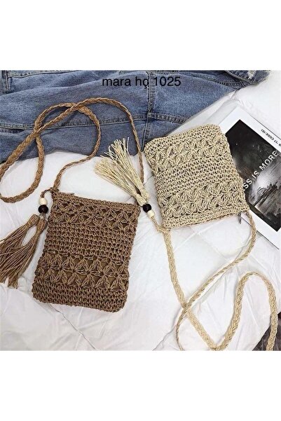 Monte Lui Zrv-014 Straw Crossbody Bag Brown