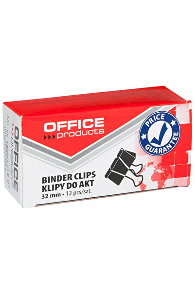 OFFICE products Clip hartie 32mm, 12buc/cutie, - negru
