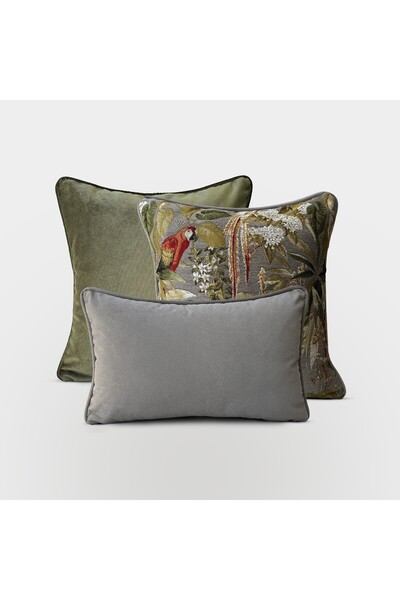 Lidoma Home "Olive & Jungle" Dokulu Kırlent Kılıfı Seti