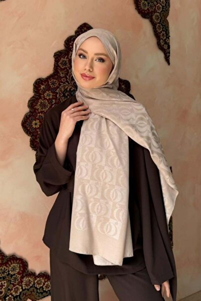 Şulemoda Giyim Halka Jacquard Shawl Beige