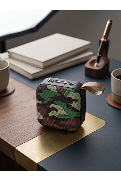 ERDİNEKS Askılı ve Kumaş Tasarımlı Mini Bluetooth Hoparlör - 5W Güçlü Ses, Şa...