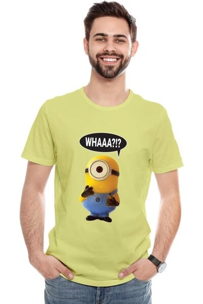 not تي شيرت للرجال والنساء |   تصميم مطبوع على شكل المينيونز (WhAA??) للزوجين...