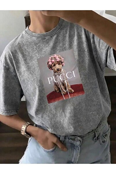 MareandCo Periva antracit majica sa detaljnim Pucci printom