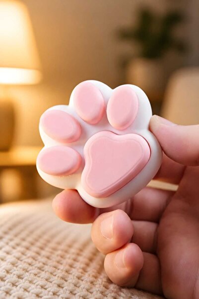 formix3d Kedi Pençe Stres Topu - Plastik Squishy Oyuncak - Kalp Detaylı Fidget