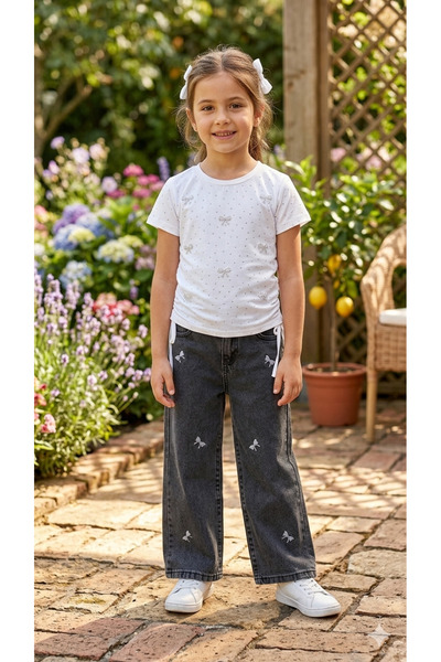 NURTOPU Seturi de blugi pentru fete, set de 2 piese, blugi de calitate superi...