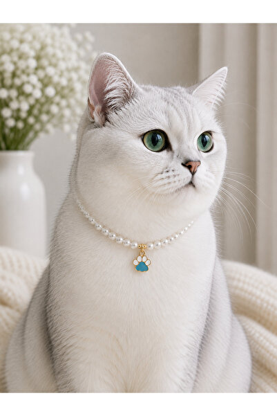 HALHALMILL Blue Paw Hanging Cat Necklace
