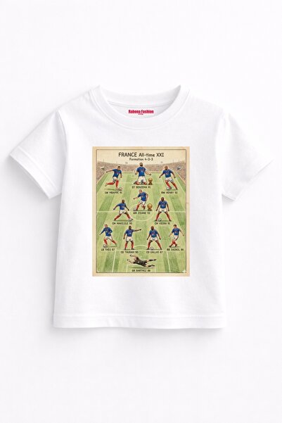 Rabona Fashion Tricou cu design retro al echipei Franței 11