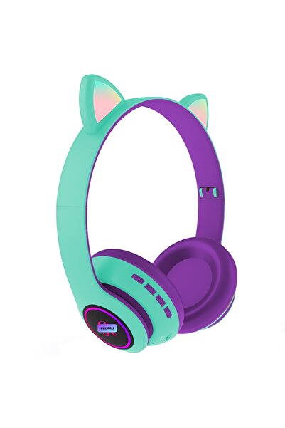 Velaris Wireless Cat Ear Headphones Purple-Turquoise - Bluetooth 5.0 & Comfort