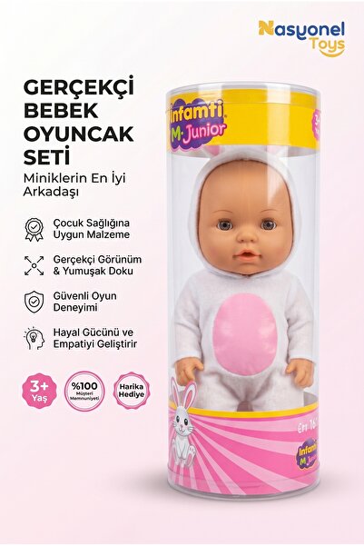 NASYONEL TOYS Infanti M. Junior Gerçekçi Bebek Oyuncak Bebek Seti Çocuklar İçin