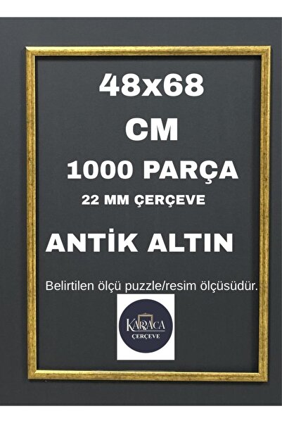 cercevehome PUZZLE ÇERÇEVESİ 1000 PARÇA (48cm×68cm) ÖLÇÜSÜNDE 22MM ANTİK ALTI...