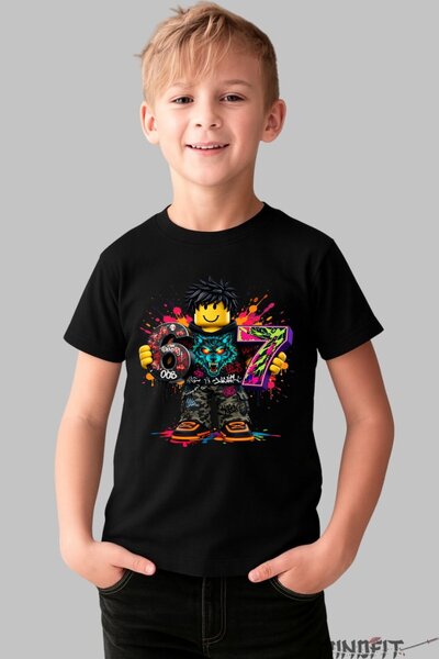 GILDAN Tricou Roblox Six Seven Model Valuri Electrice