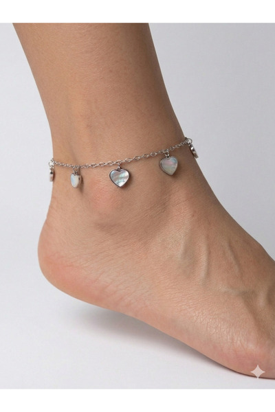 MARENNE Çelik Kalp Model Taşlı Kadın Halhal