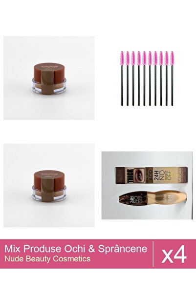 Makeup Set Mix 4 produse Rimel Sprancene: Periute gene / sprancene, set 10 bu...
