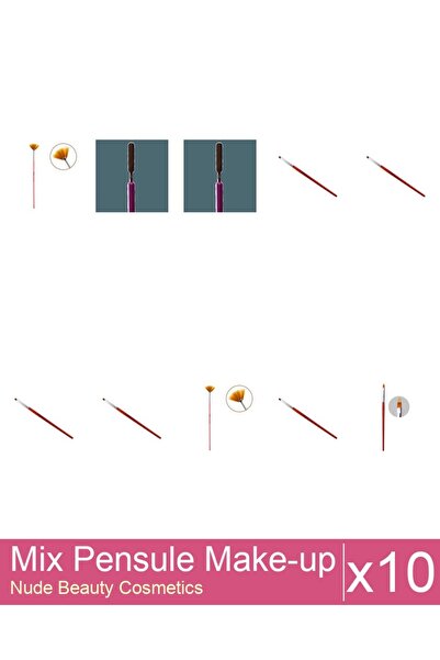 Makeup Mix Set 10 products Makeup Brushes: Cat's Tongue Gel Brush - No.2, Cat...