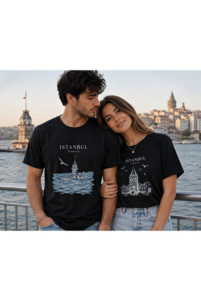 ENSUENO Unisex İSTANBUL TEMALI (KIZKULESI VE GALATA KULESİ EFSANESİ) 2li SEVG...