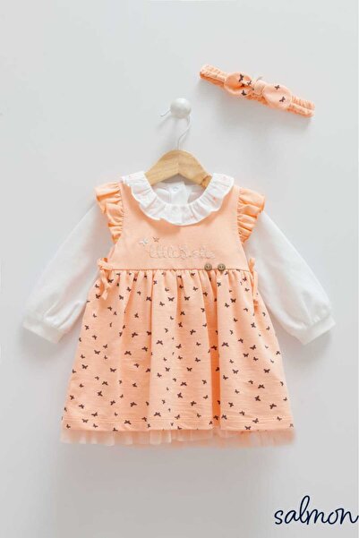 Caramell İncibaby 100% Cotton Lined Baby Girl Zipper Dress, Shirt, Bandana 3-...
