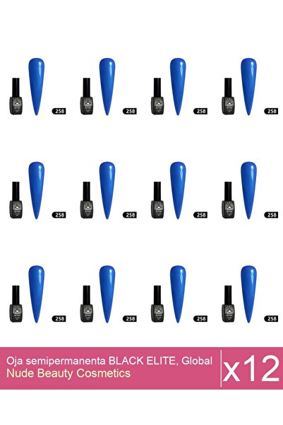 Makeup Set 12x Oja semipermanenta BLACK ELITE, Global Fashion 8 ml,258