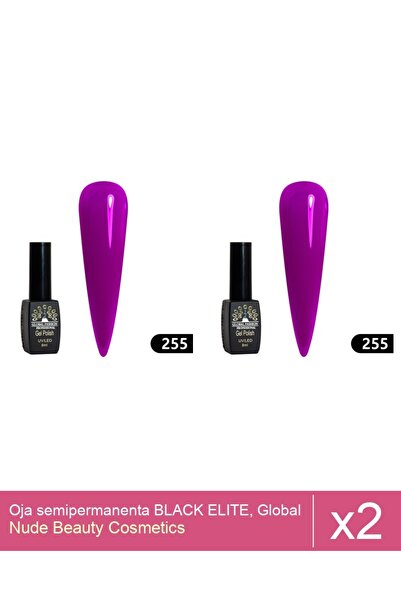 Makeup Set 2x Oja semipermanenta BLACK ELITE, Global Fashion 8 ml,255