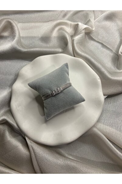 LUMİERE JEWELRY Mesh Işıltı Çelik Kelepçe Bileklik