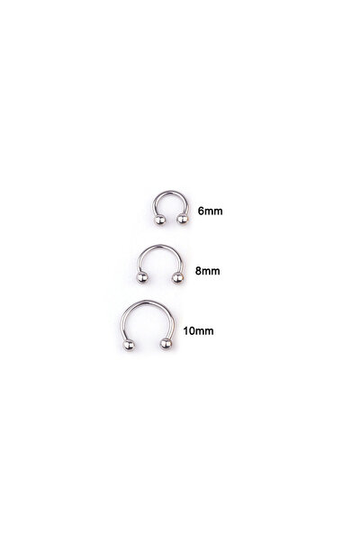 Choice8 silver 10mm-5PCS 5pcs 316L Surgical Stainless Steel Horseshoe Small S...